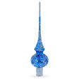 Blue Paisley Mouth Glass Christmas Tree Topper 11 Inches in Blue color Triangle