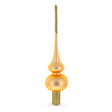 Solid Orange with Sparkling Top Mouth Blown Glass Christmas Tree Topper 11 Inches in Gold color Triangle