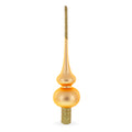Solid Orange with Sparkling Top Glass Christmas Tree Topper 11 Inches in Gold color Triangle