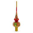 Red and Green Leaves on Red Glass Tree Topper in  color Triangle