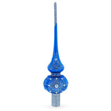 Silver Web on Blue Glass Tree Topper in Blue color Triangle