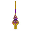 Gold and White Jewels on Purple Glass Tree Topper in Purple color Triangle
