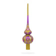 Gold and White Jewels on Purple Glass Tree Topper in Purple color, Triangle shape