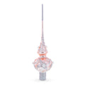 Silver Swirls on Metallic Rose Pink Glass Tree Topper in Pink color Triangle