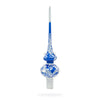 Glass Silver Swirls on Blue Glass Tree Topper in Blue color Triangle