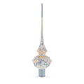 White Swirls on Champagne Glass Tree Topper in Ivory color Triangle