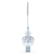 White Jewels on Silver Blown Glass Christmas Tree Topper 11 Inches in White color Triangle
