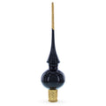 Glossy Black Glass Christmas Tree Topper 11 Inches in Black color Triangle