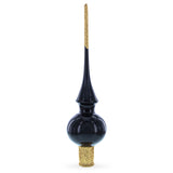 Glossy Black Glass Christmas Tree Topper 11 Inches in Black color Triangle