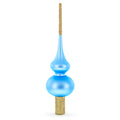 Blue with Sparkling Top Glass Christmas Tree Topper 11 Inches in Blue color Triangle