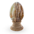 Two Tones Polished Marble Stone Egg 3 Inches in Beige color, Oval shape