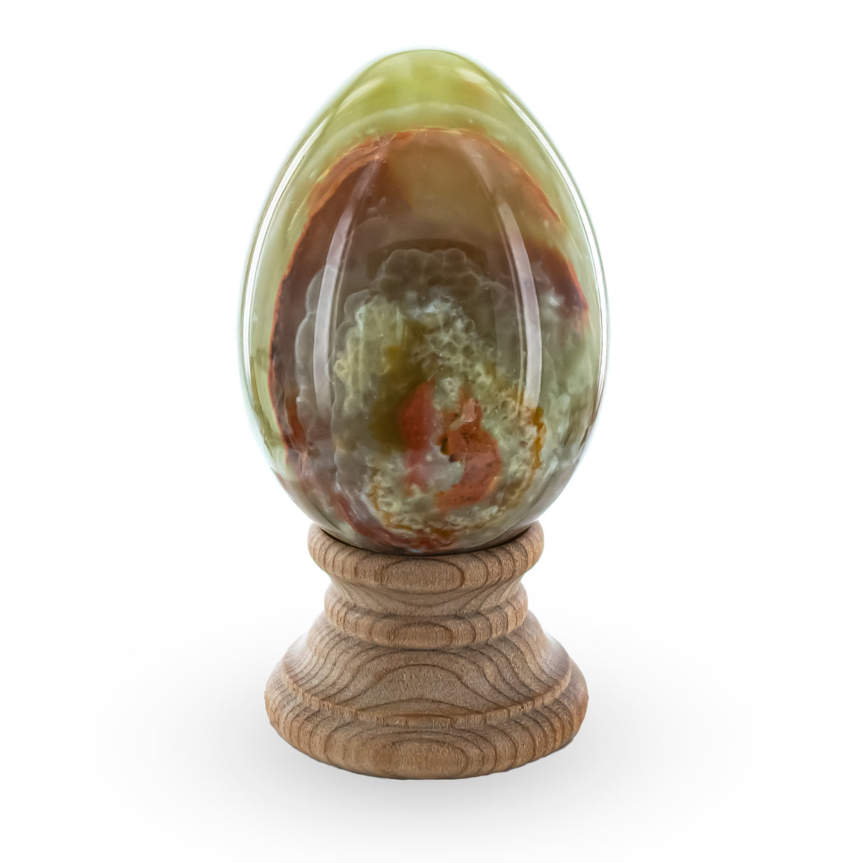 Multi Tones Polished Marble Stone Egg 3 Inches in Beige color, Oval shape