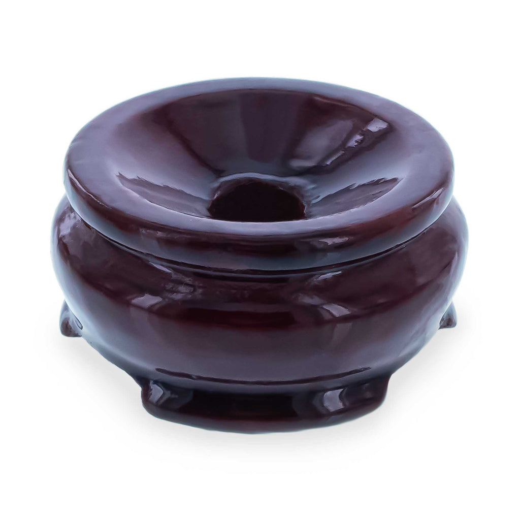 Mahogany Wood Egg Stand Holder Display 0.9 Inches in Brown color Round
