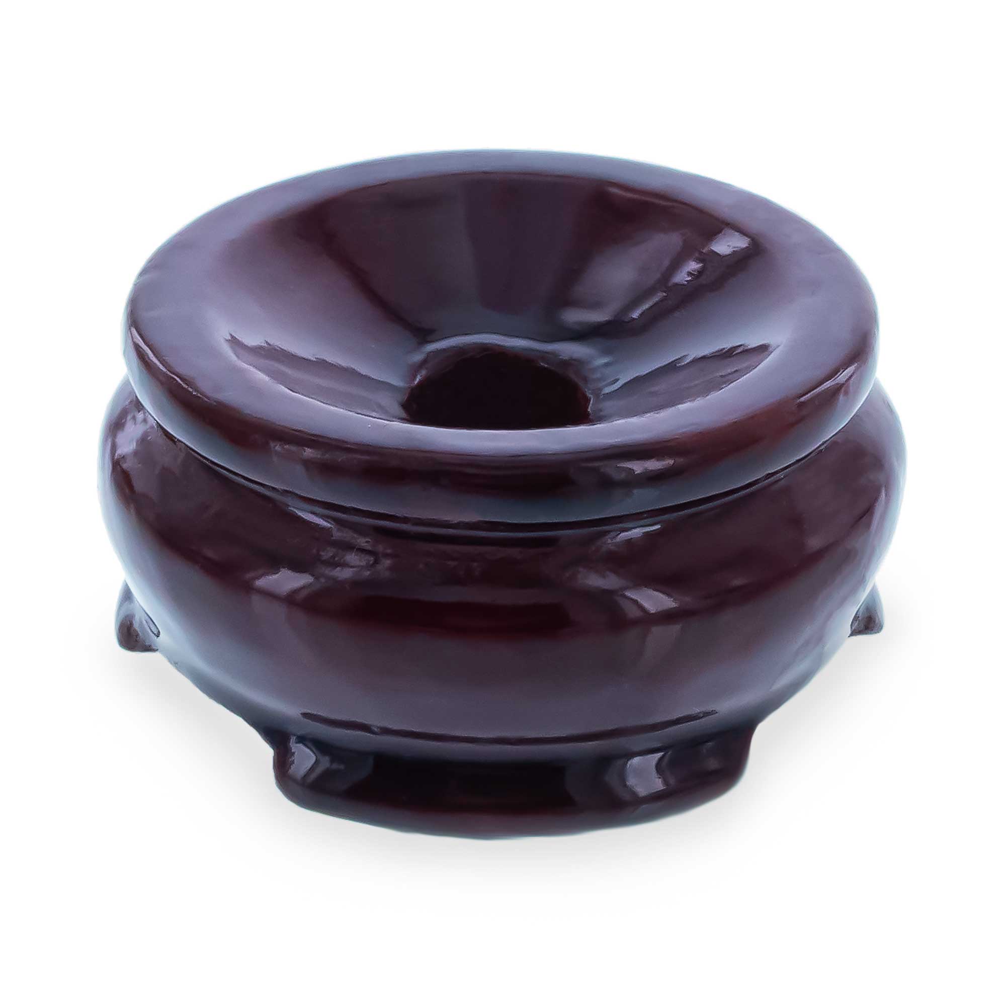 Mahogany Wood Egg Stand Holder Display 0.9 Inches in Brown color Round