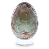 Natural Marble Egg with Plastic Stand 3 Inches Tall in Beige color Oval
