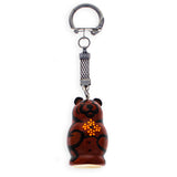 Brown Bear Wooden Key Chains 4 Inches in Multi color