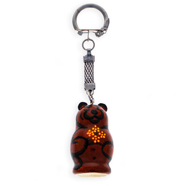 Brown Bear Wooden Key Chains 4 Inches in Multi color