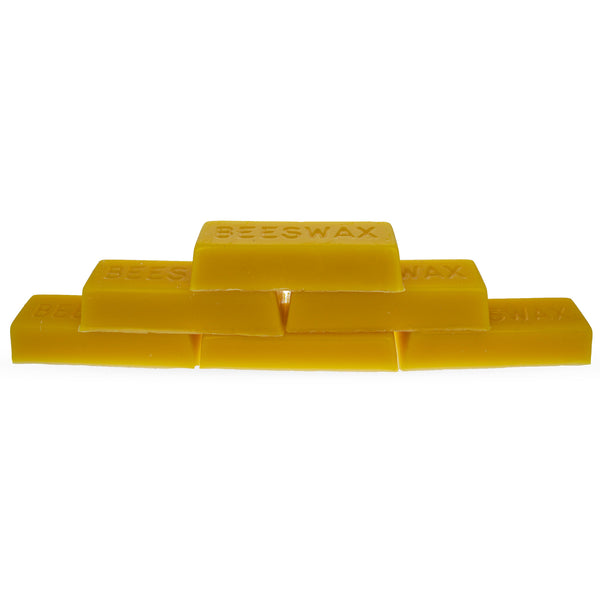 Set of 6 Yellow Triple Filtered Rectangle Beeswax Bars 6 oz Total in Yellow color, Rectangle shape