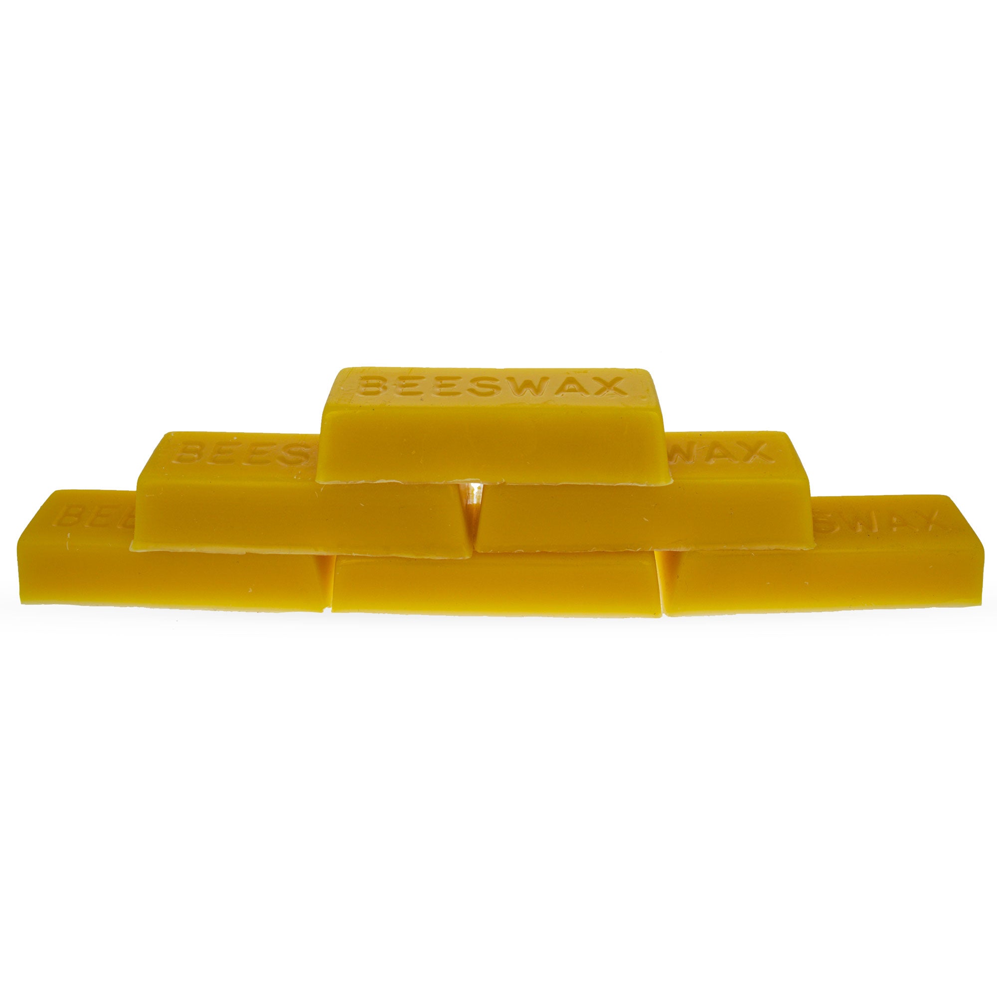 Set of 6 Yellow Triple Filtered Rectangle Beeswax Bars 6 oz Total in Yellow color Rectangular