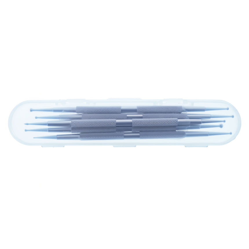 Set of Metal 5 Double Sided Drop Pull Tools for Pysanky Easter Decorating , dimensions in inches: 0.32 x 5.15 x 0.95