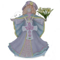 Angel with Cross Porcelain Musical Figurine 6.5 Inches in Purple color