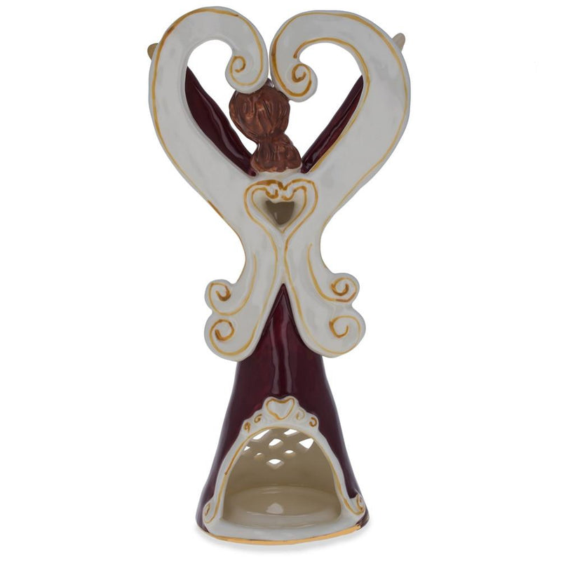 Buy Online Gift Shop Angel in Red Porcelain Figurine with Tea Light 10 Inches