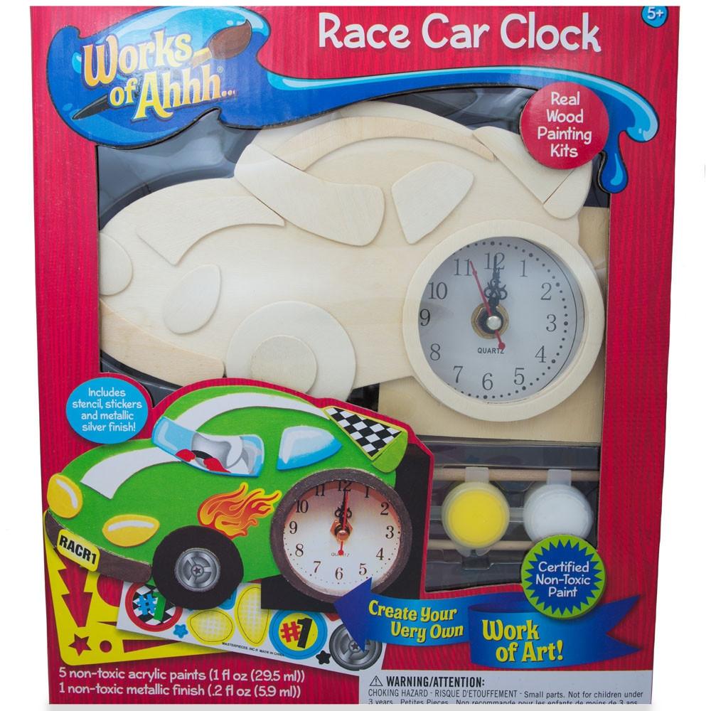 Shop Race Car Clock Unfinished Wooden Craft Kit. Buy Crafts > Figurines > Wooden Beige