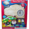 Race Car Clock Unfinished Wooden Craft Kit
