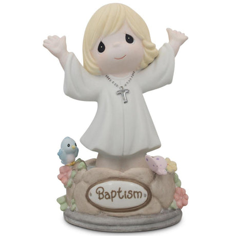 Resin Girl Immersed in God's Love Porcelain Communion Figurine 5.5 Inches in White color