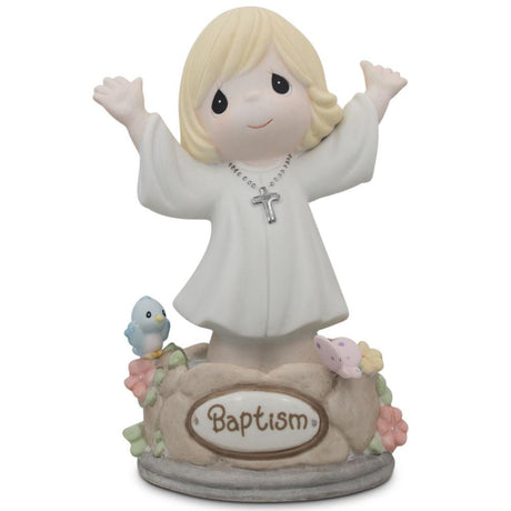 Girl Immersed in God's Love Porcelain Communion Figurine 5.5 Inches in White color
