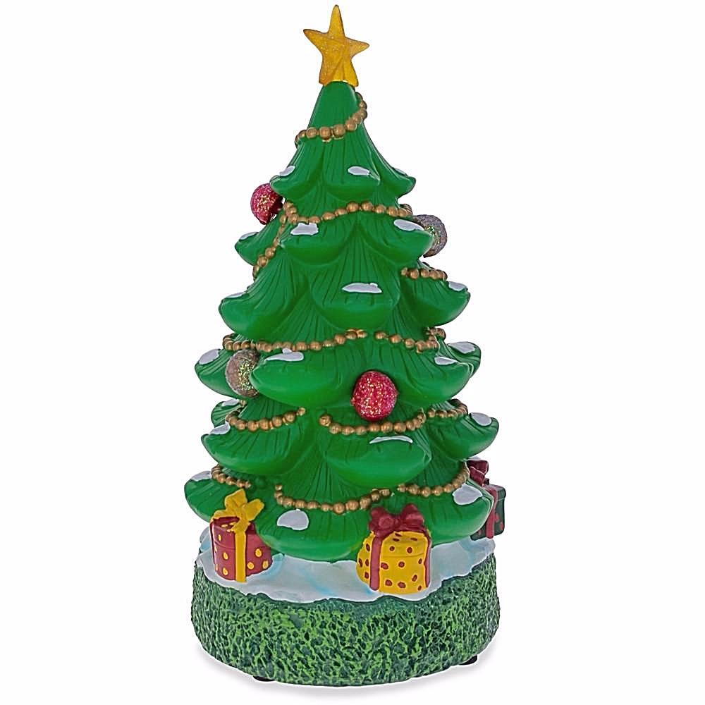 Resin Glowing Night Lamp Tabletop Christmas Tree 11 Inches in Green color Triangle