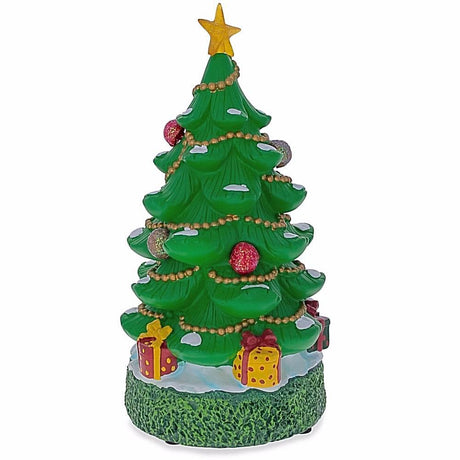 Glowing Night Lamp Tabletop Christmas Tree 11 Inches in Green color, Triangle shape