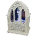 Wedding Ceremony in Chapel LED Rotating Music Box Figurine 6.75 Inches in White color