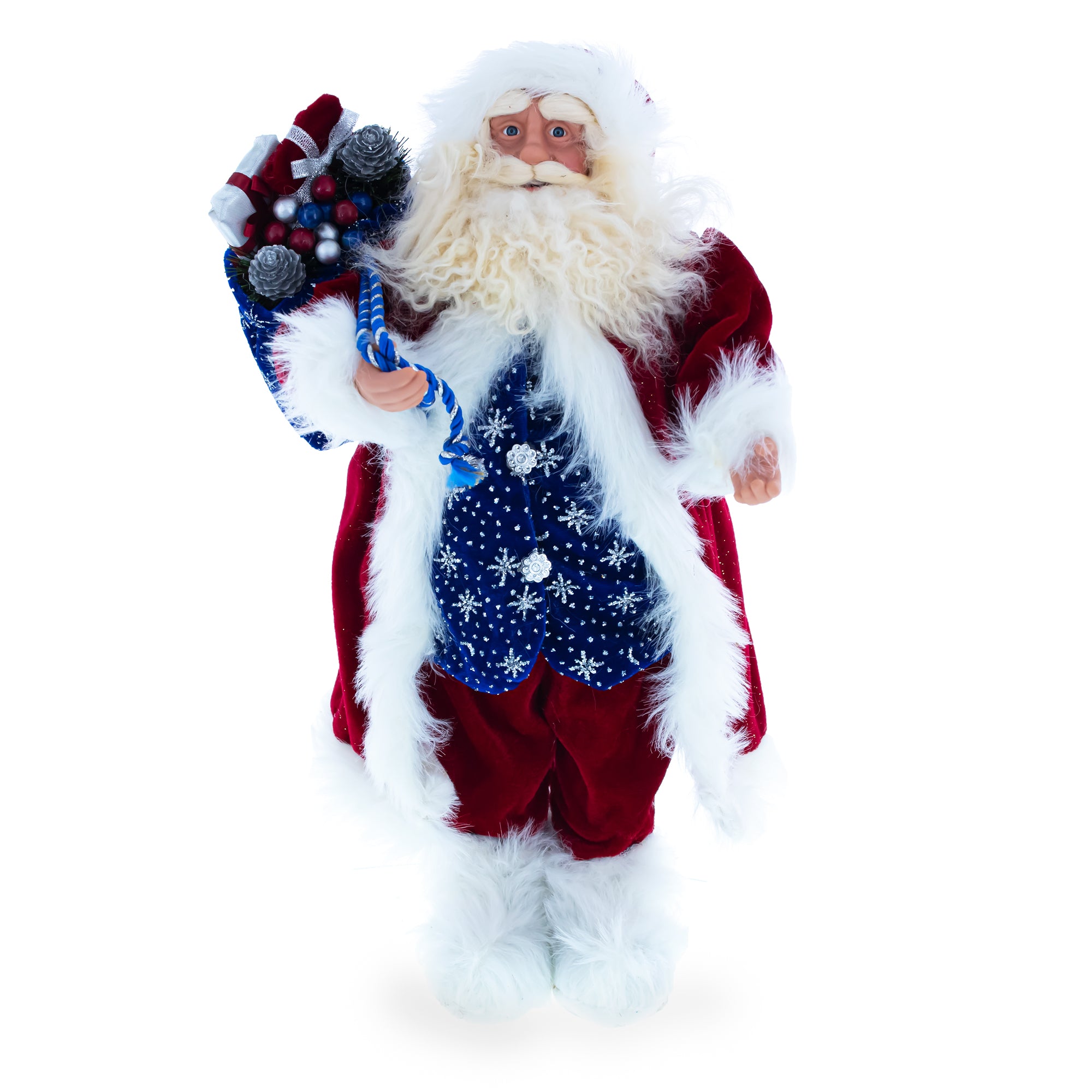 Standing Santa Fabric Figurine 18 Inches in Red color