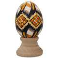 Embroidered Towels Authentic Blown Real Eggshell Ukrainian Easter Egg Pysanka in Red color Oval