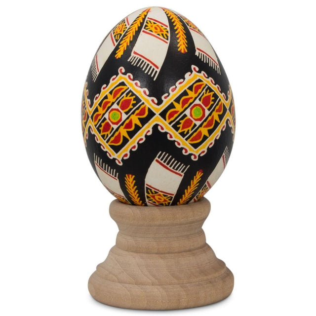 Embroidered Towels Authentic Blown Real Eggshell Ukrainian Easter Egg Pysanka in Red color Oval