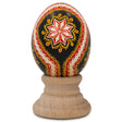 Star Authentic Blown Real Eggshell Ukrainian Easter Egg Pysanka in Red color Oval