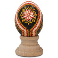 Star Authentic Blown Real Eggshell Ukrainian Easter Egg Pysanka3 in Red color Oval
