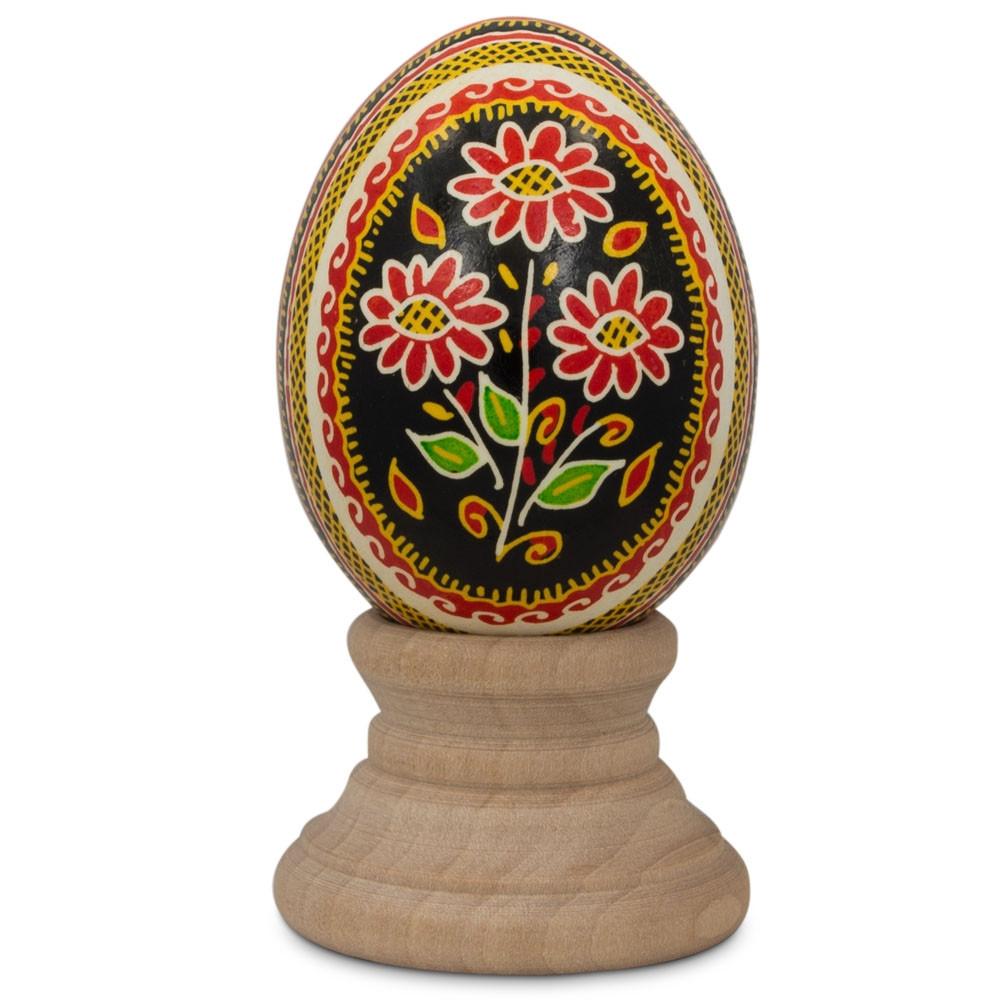 Authentic Blown Real Eggshell Ukrainian Easter Egg Pysanka 8 in Red color Oval