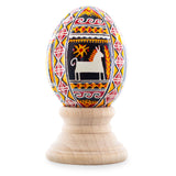 Authentic Blown Real Eggshell Ukrainian Easter Egg Pysanka in Red color Oval