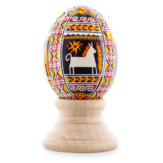 Authentic Blown Real Eggshell Ukrainian Easter Egg Pysanka in Red color Oval