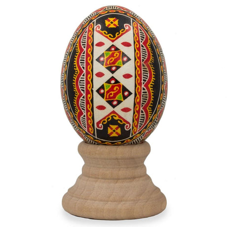 Eggshell Authentic Blown Real Eggshell Ukrainian Easter Egg Pysanka in Red color Oval