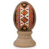 Authentic Blown Real Eggshell Ukrainian Easter Egg Pysanka in Red color Oval