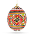 Eggshell The Star Authentic Blown Real Eggshell Ukrainian Easter Egg Pysanka in Red color Oval