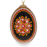 Star Authentic Blown Real Eggshell Ukrainian Easter Egg Pysanka Ornament in Red color Oval