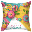 Fabric Flowers and Eggs Easter Throw Cushion Pillow Cover in Multi color Square