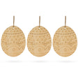 Wood Set of 3 Easter Egg Unfinished Wooden Ornament 4.3 Inches in Blue color Oval