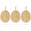 Set of 3 Easter Egg Unfinished Wooden Ornament 4.3 Inches in Blue color Oval