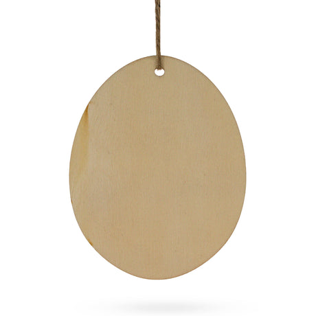 Set of 3 Easter Egg Unfinished Wooden Flowers Ornament 3.15 Inches , dimensions in inches: 3.15 x 2.35 x 0.1