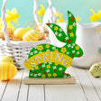 Resin Easter Rabbit Bunny Shape Spring Cutout 7.6 Inches in Multi color